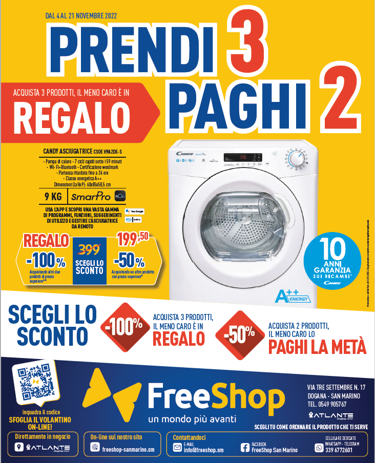 OFFERTE FREE SHOP dal 4 al 21 Novembre