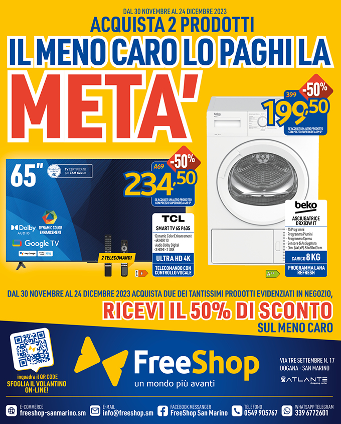 OFFERTE FREE SHOP DAL 30 NOVEMBRE AL 24 DICEMBRE