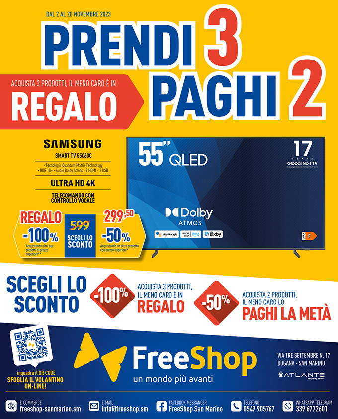 OFFERTE FREE SHOP DAL 2 AL 20 NOVEMBRE